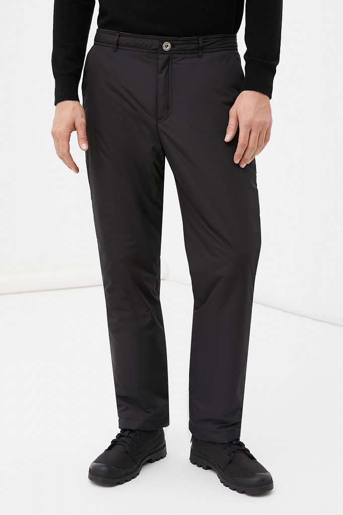 Утепленные брюки мужские прямого кроя, цвет Черный, артикул: FWB21060_619.Купить в интернет-магазине FINN FLARE